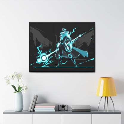 Arbiter of the Neon Void - Gallery Canvas Wraps, Horizontal Frame