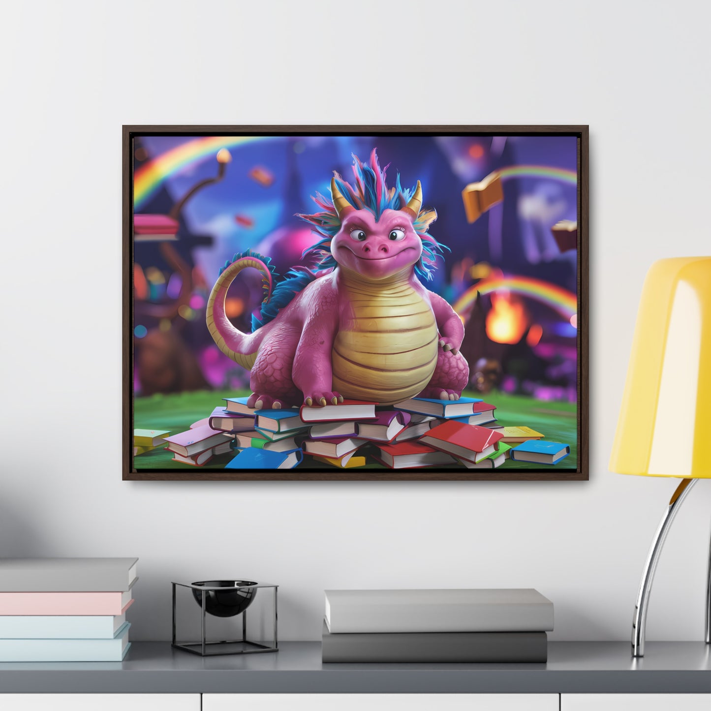 "Guardian of the Magical Library" - Gallery Canvas Wraps, Horizontal Frame