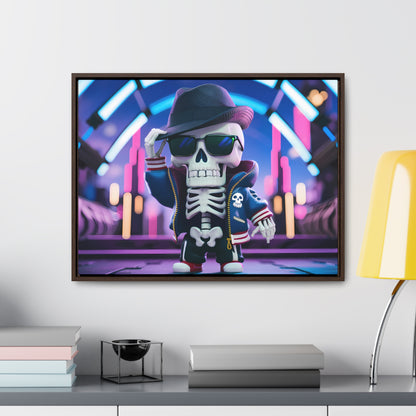 "Neon Skull Groove" - Gallery Canvas Wraps, Horizontal Frame