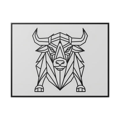 Geometric Bull - Gallery Canvas Wraps, Horizontal Frame