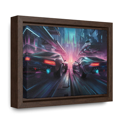 Neon Horizon: Velocity Clash - Gallery Canvas Wraps, Horizontal Frame