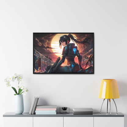 "Sunset Sentinel" - Gallery Canvas Wraps, Horizontal Frame