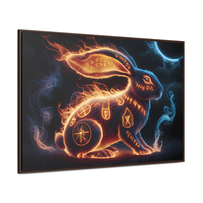 Runic Flame Rabbit - Gallery Canvas Wraps, Horizontal Frame