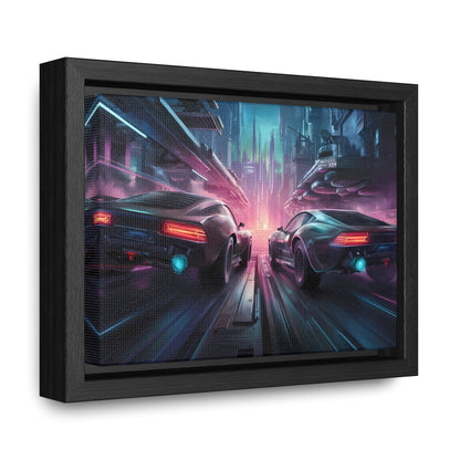 Neon Horizon: Velocity Clash - Gallery Canvas Wraps, Horizontal Frame