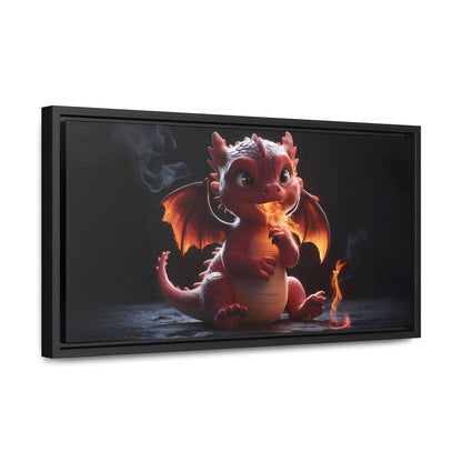 "Baby Dragon's First Flame" - Gallery Canvas Wraps, Horizontal Frame