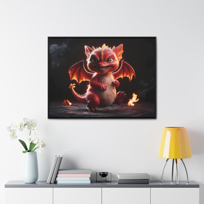 "Fiery Little Guardian" - Gallery Canvas Wraps, Horizontal Frame