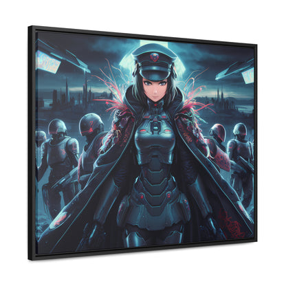 Cybernetic Enforcer: Rise of the Neon Syndicate - Gallery Canvas Wraps, Horizontal Frame