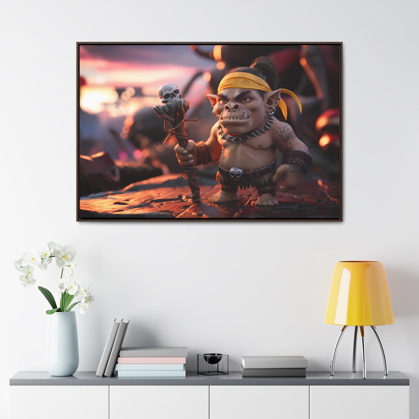 Goblin Warlord at Sunset - Gallery Canvas Wraps, Horizontal Frame