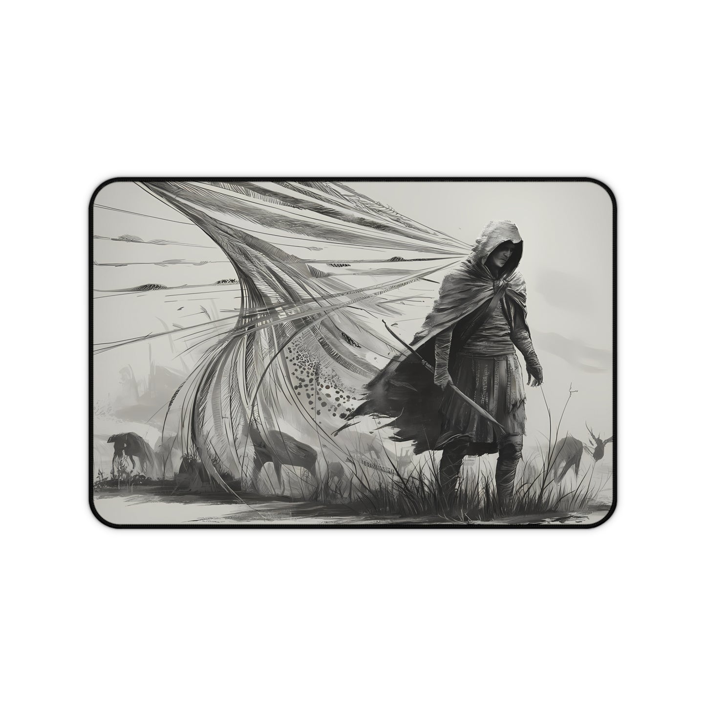 Charcoal drawing of a Ranger - Desk Mat