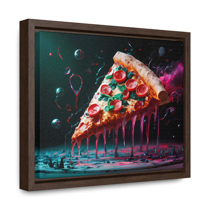 "Cosmic Slice of Pizza Bliss" - Gallery Canvas Wraps, Horizontal Frame