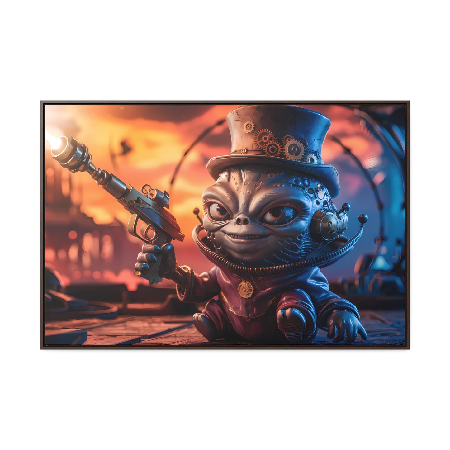 "Clockwork Gunslinger at Dusk" - Gallery Canvas Wraps, Horizontal Frame