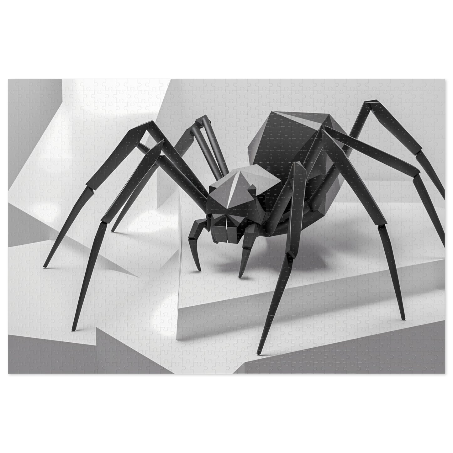 Geometric Arachnid in a Monochrome Maze - Jigsaw Puzzle (30, 110, 252, 500,1000-Piece)