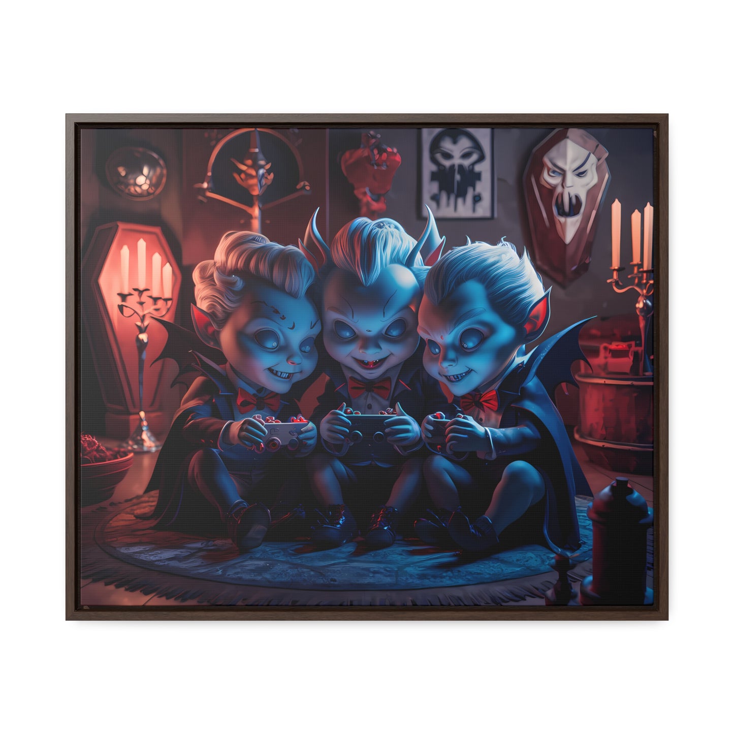 "Night of the Gaming Vampires" - Gallery Canvas Wraps, Horizontal Frame