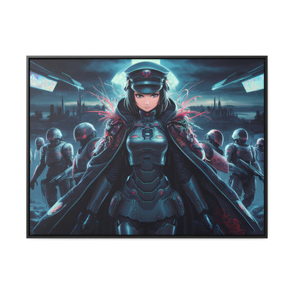 Cybernetic Enforcer: Rise of the Neon Syndicate - Gallery Canvas Wraps, Horizontal Frame