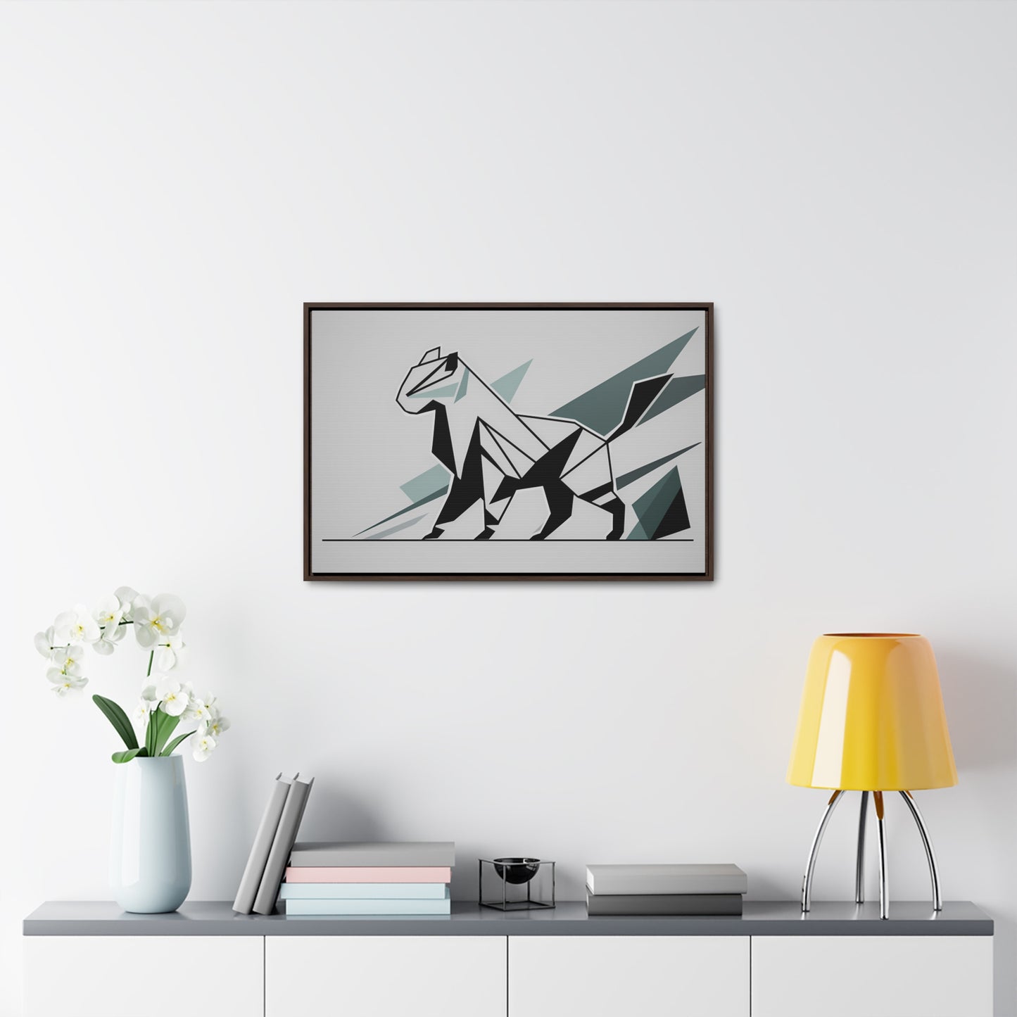 Fractured Feline Form - Gallery Canvas Wraps, Horizontal Frame