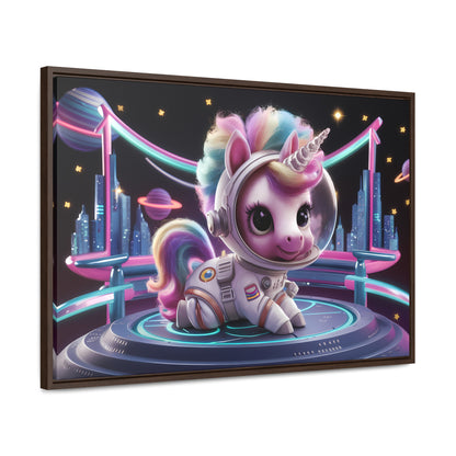 "Galactic Unicorn Explorer" - Gallery Canvas Wraps, Horizontal Frame