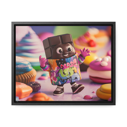 "Choco-Buddy's Sweet Adventure" - Gallery Canvas Wraps, Horizontal Frame