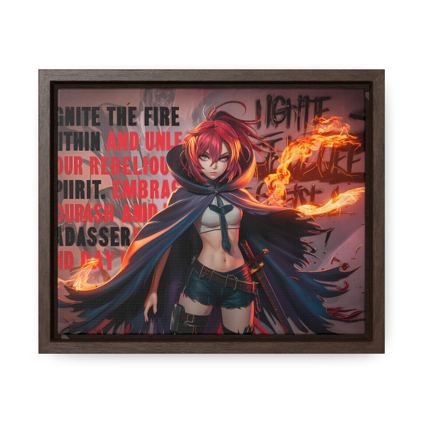 Rebel Flame Warrior - Gallery Canvas Wraps, Horizontal Frame