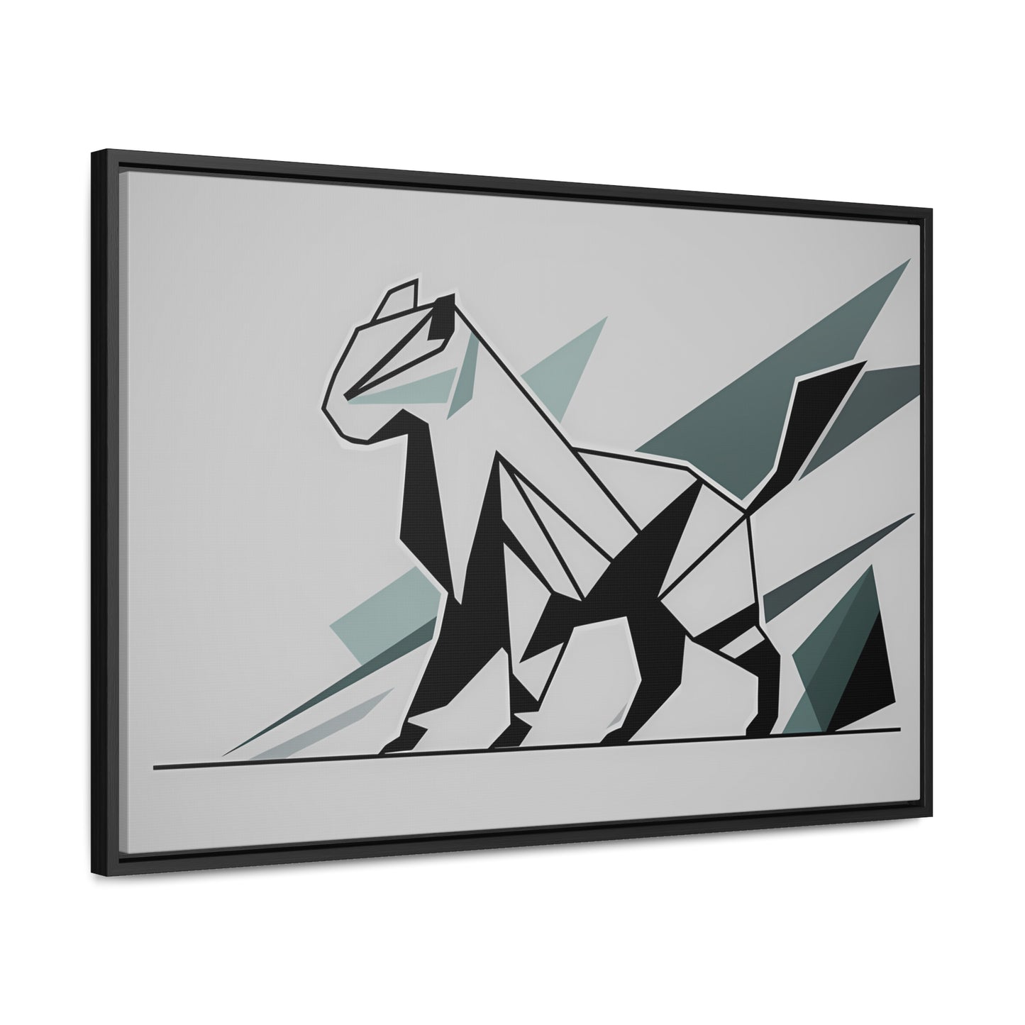 Fractured Feline Form - Gallery Canvas Wraps, Horizontal Frame