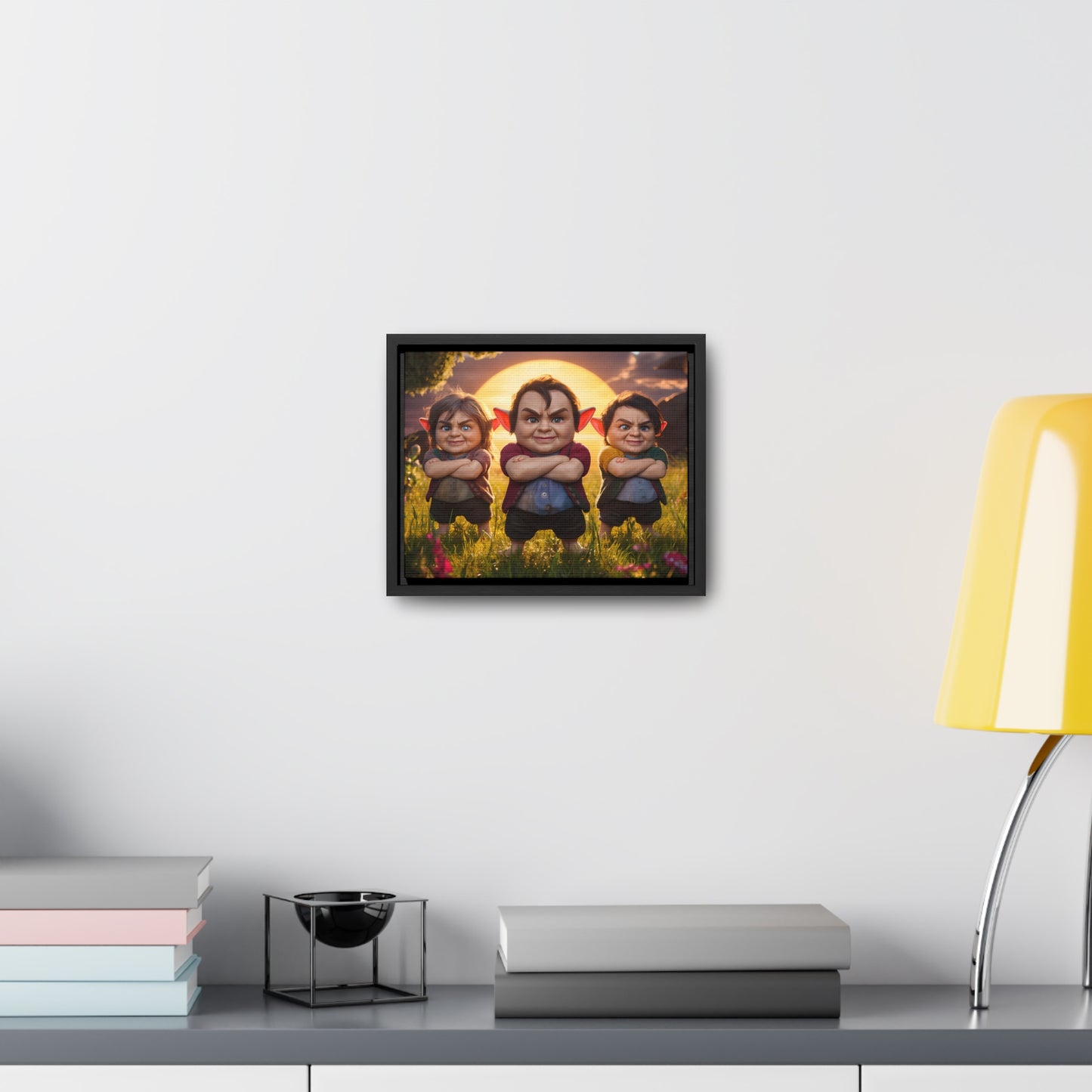 The Mischievous Trio at Sunset - Gallery Canvas Wraps, Horizontal Frame