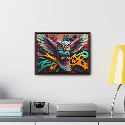 Vibrant Owl Symphony - Gallery Canvas Wraps, Horizontal Frame