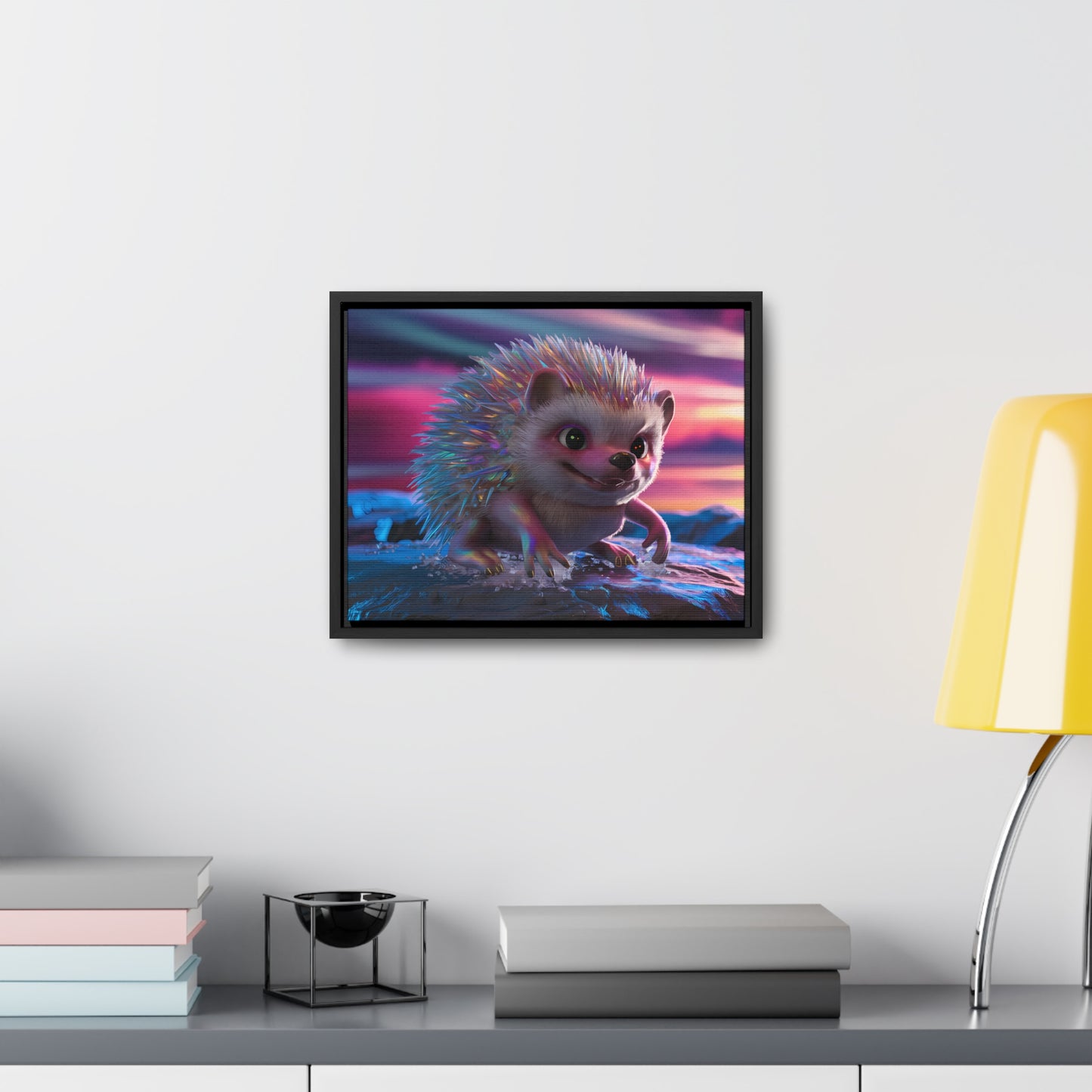 Prismatic Hedgehog at Dusk - Gallery Canvas Wraps, Horizontal Frame