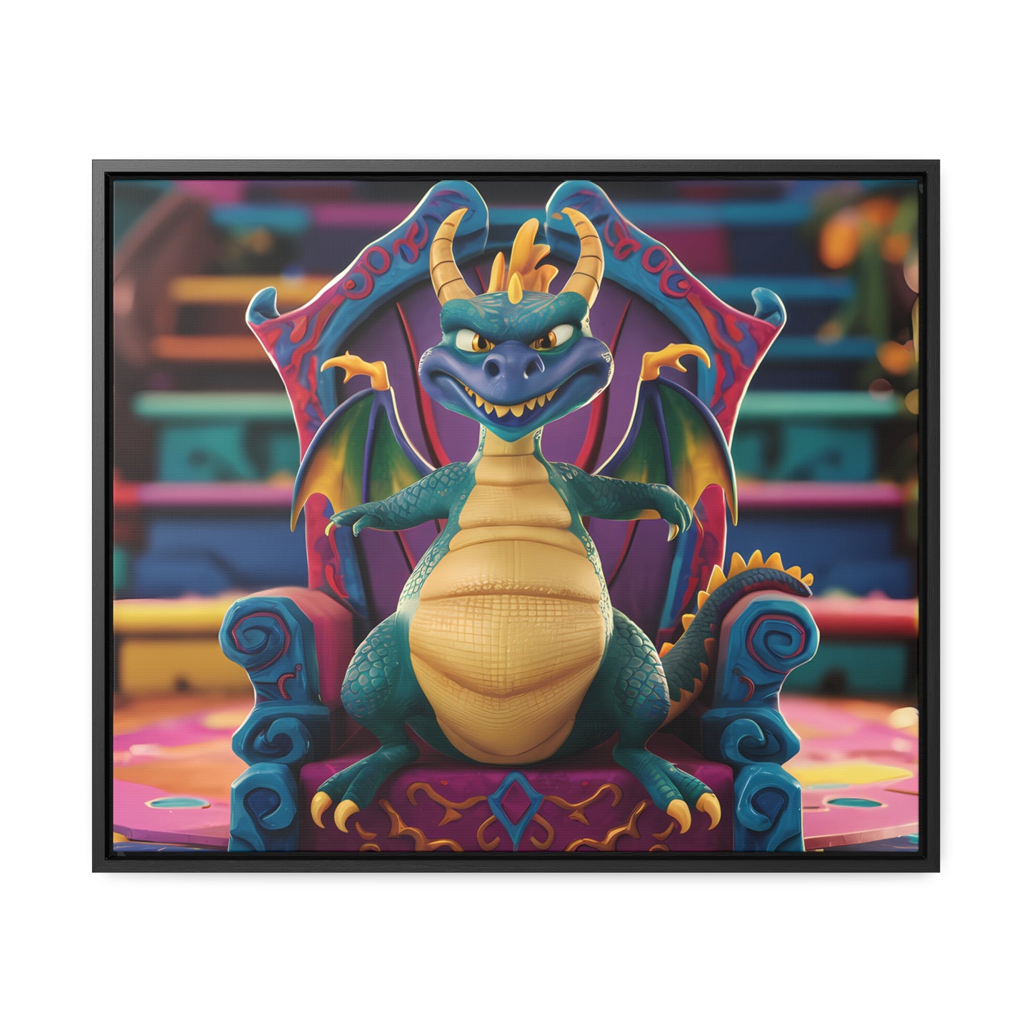 Dragon King on His Throne - Gallery Canvas Wraps, Horizontal Frame