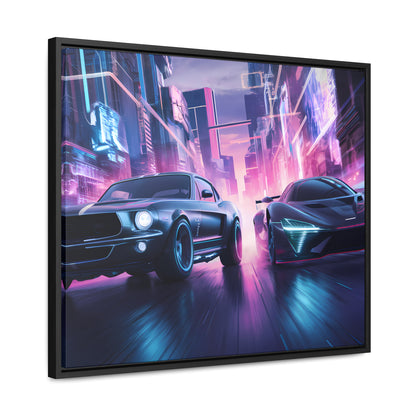 Neon Speed Duel - Gallery Canvas Wraps, Horizontal Frame