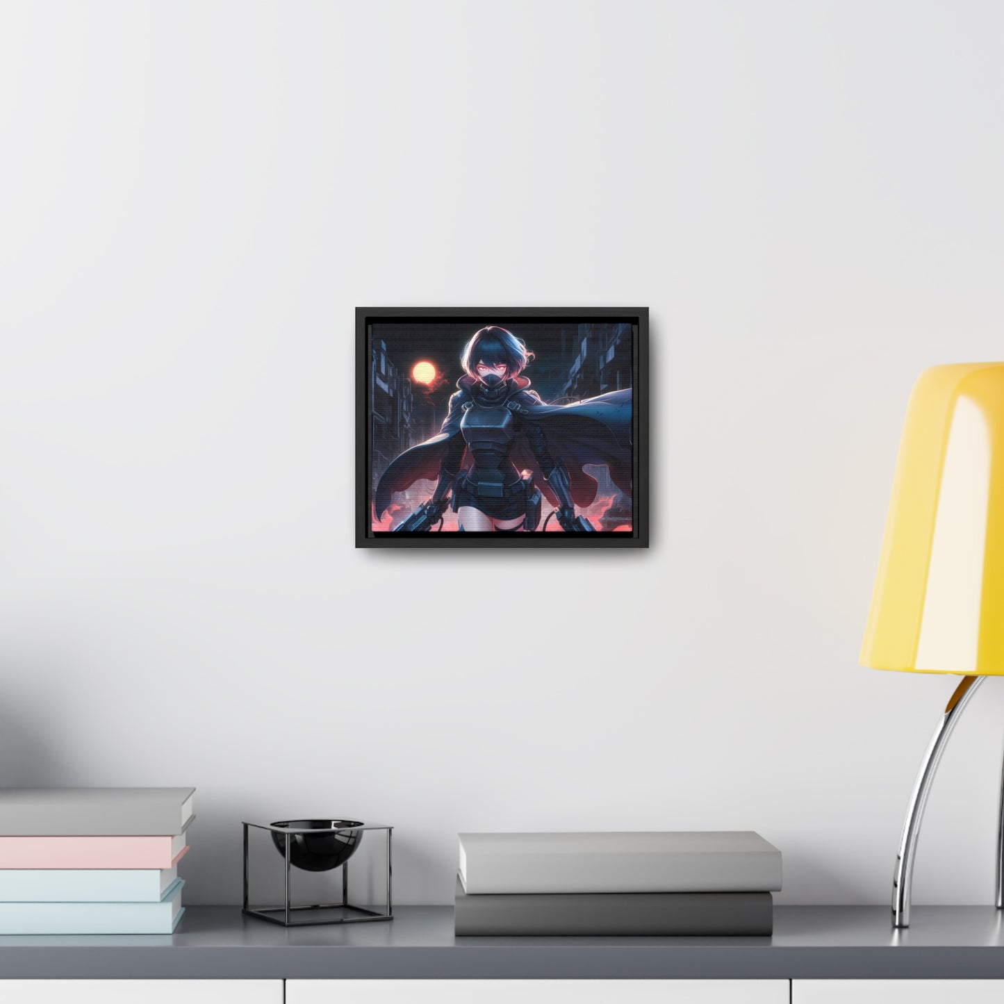 "Nightblade: The Cyberpunk Vigilante" - Gallery Canvas Wraps, Horizontal Frame