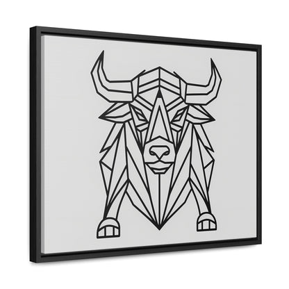 Geometric Bull - Gallery Canvas Wraps, Horizontal Frame