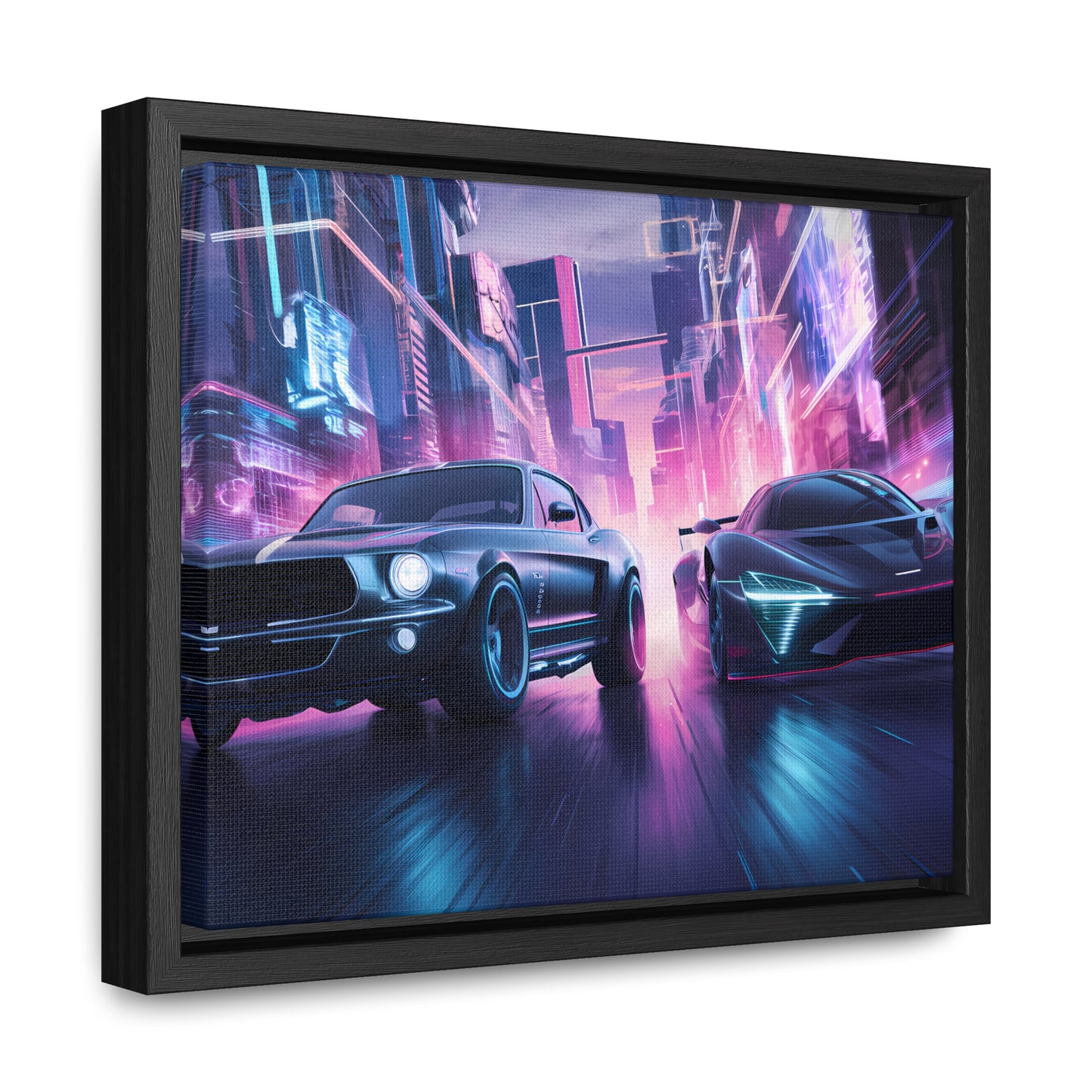 Neon Speed Duel - Gallery Canvas Wraps, Horizontal Frame