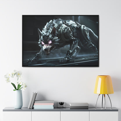 Cybernetic Alpha Wolf - Gallery Canvas Wraps, Horizontal Frame