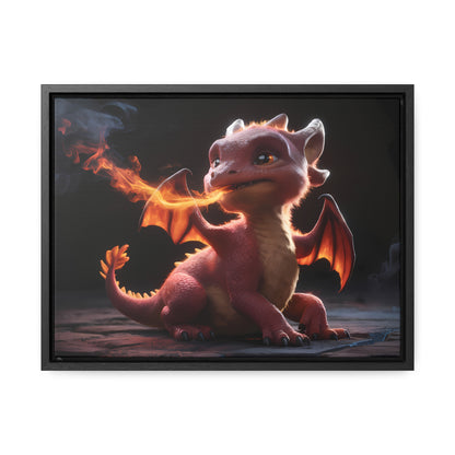 "Baby Dragon's First Flame" - Gallery Canvas Wraps, Horizontal Frame