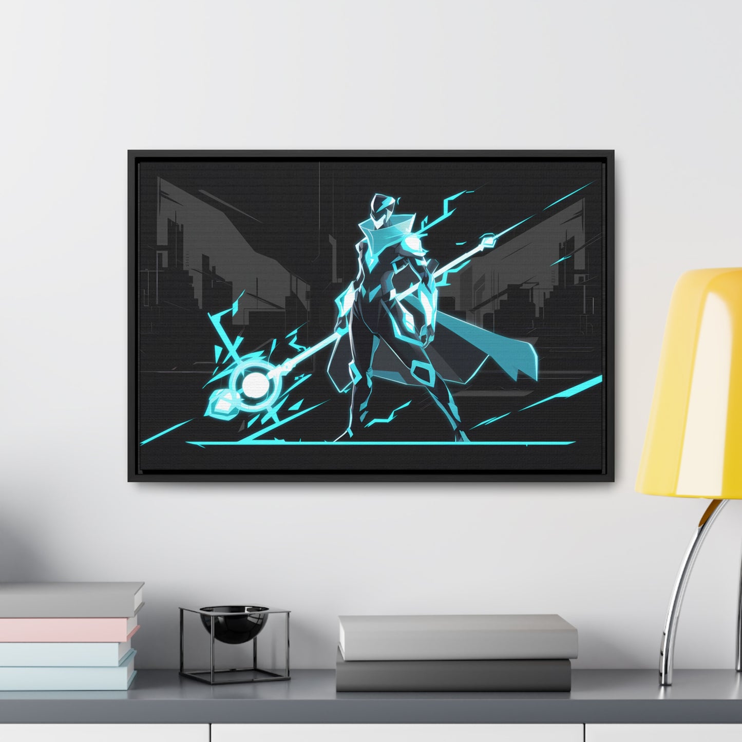 Arbiter of the Neon Void - Gallery Canvas Wraps, Horizontal Frame