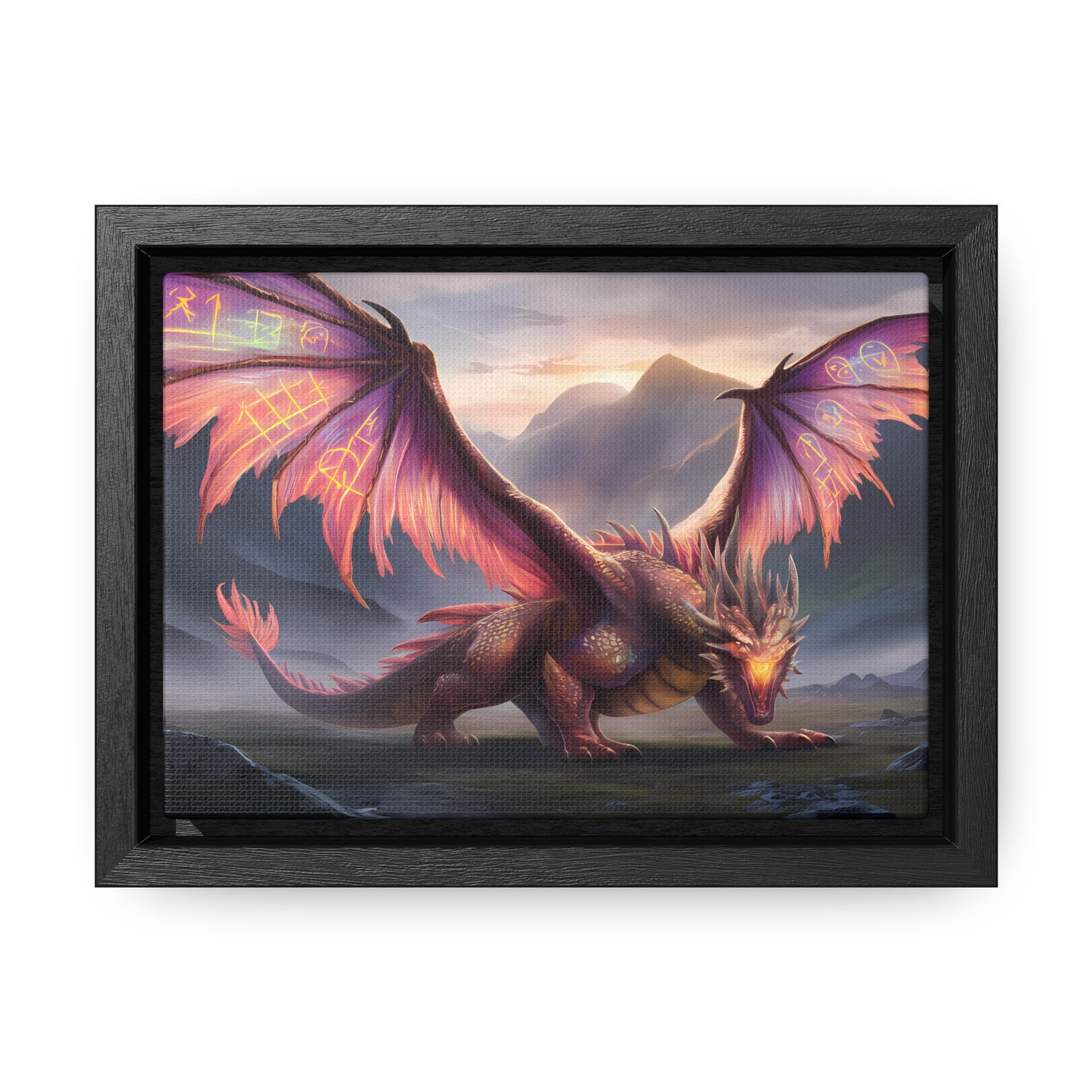 "The Arcane Guardian of the Crimson Peaks" - Gallery Canvas Wraps, Horizontal Frame