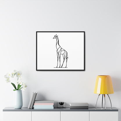 Geometric Giraffe Silhouette - Gallery Canvas Wraps, Horizontal Frame