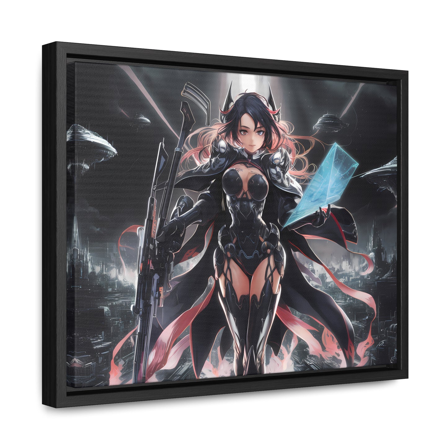 The Sentinel of Neon Skies - Gallery Canvas Wraps, Horizontal Frame