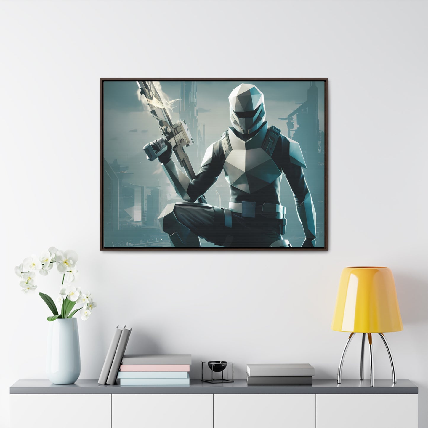 Guardian of the Futuristic Citadel - Gallery Canvas Wraps, Horizontal Frame