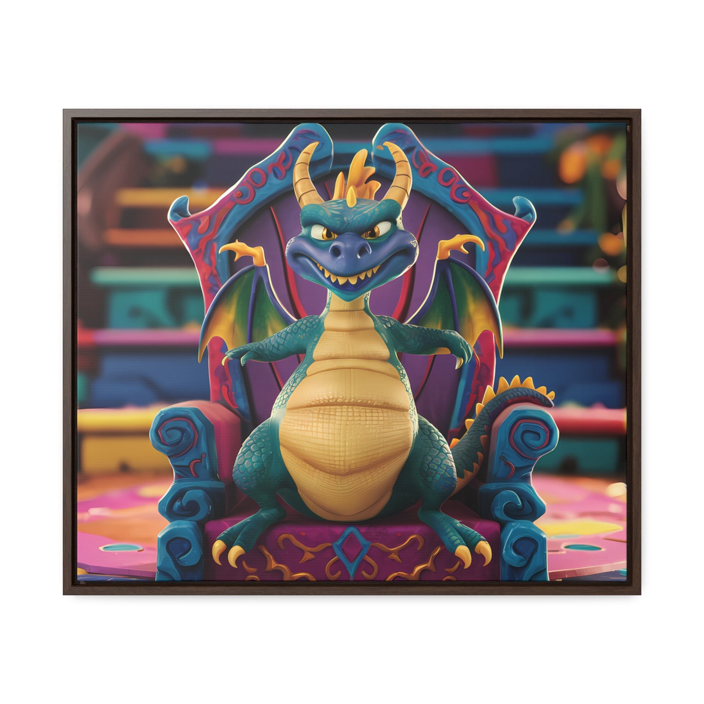 Dragon King on His Throne - Gallery Canvas Wraps, Horizontal Frame