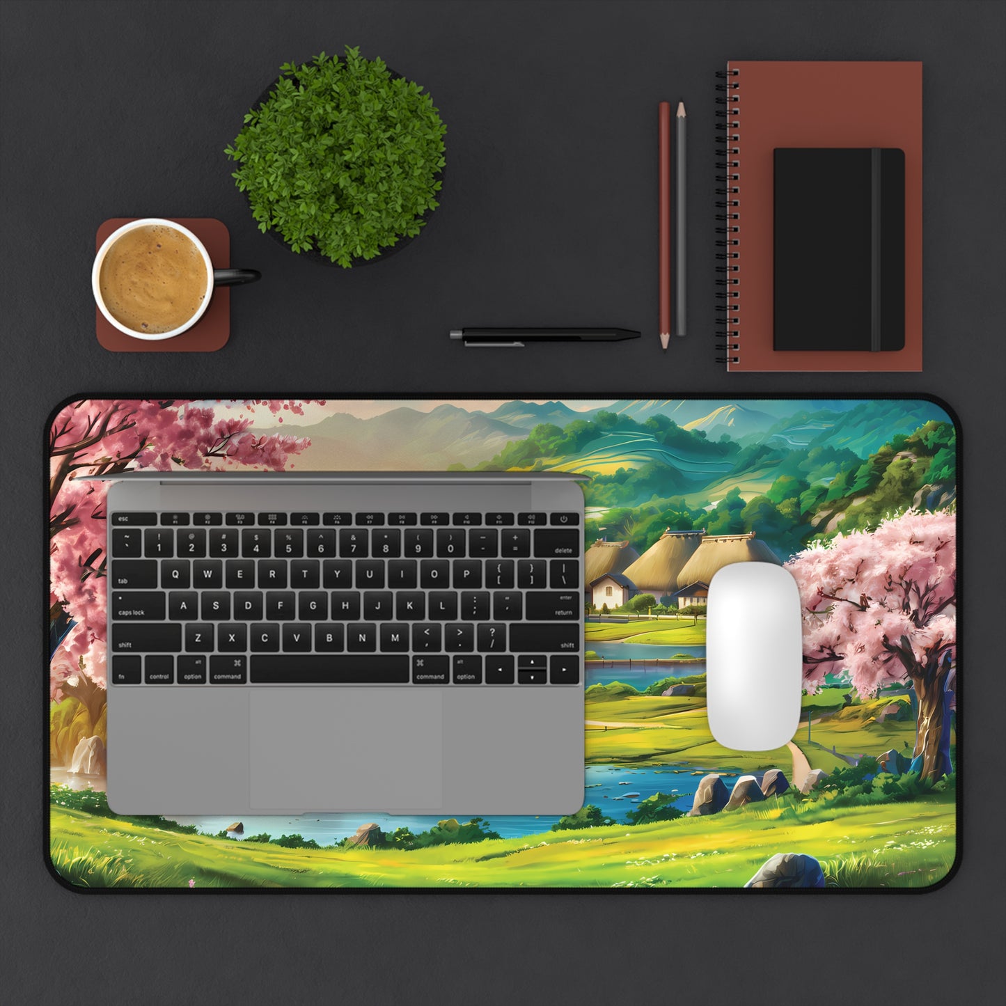 Idyllic Anime Village - Desk Mat