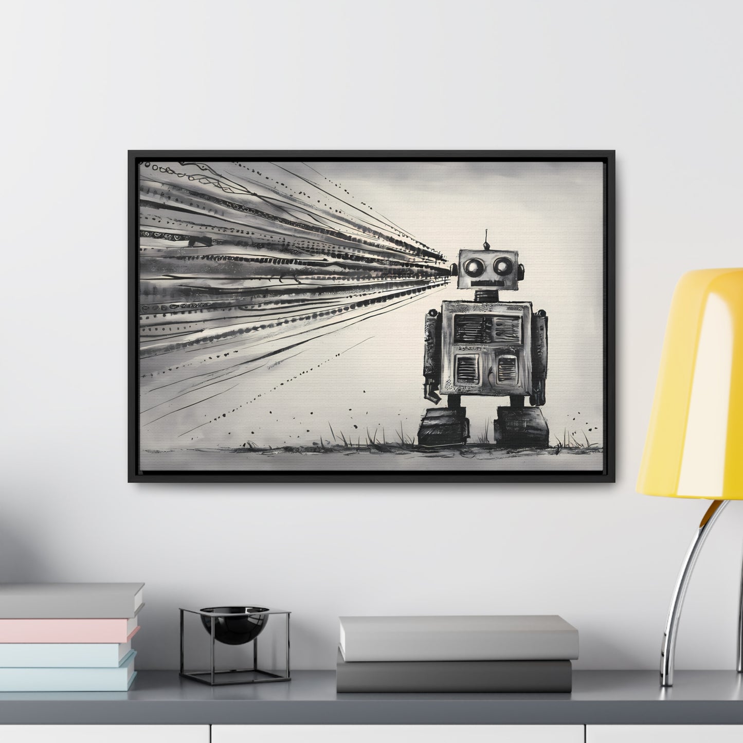 Echoes of the Machine Mind - Gallery Canvas Wraps, Horizontal Frame