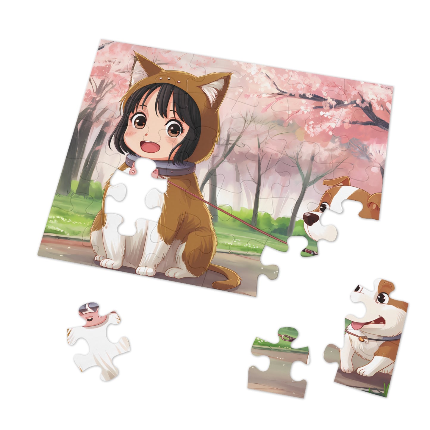 "Puppy Walk in the Park" - Jigsaw Puzzle (30, 110, 252, 500,1000-Piece)