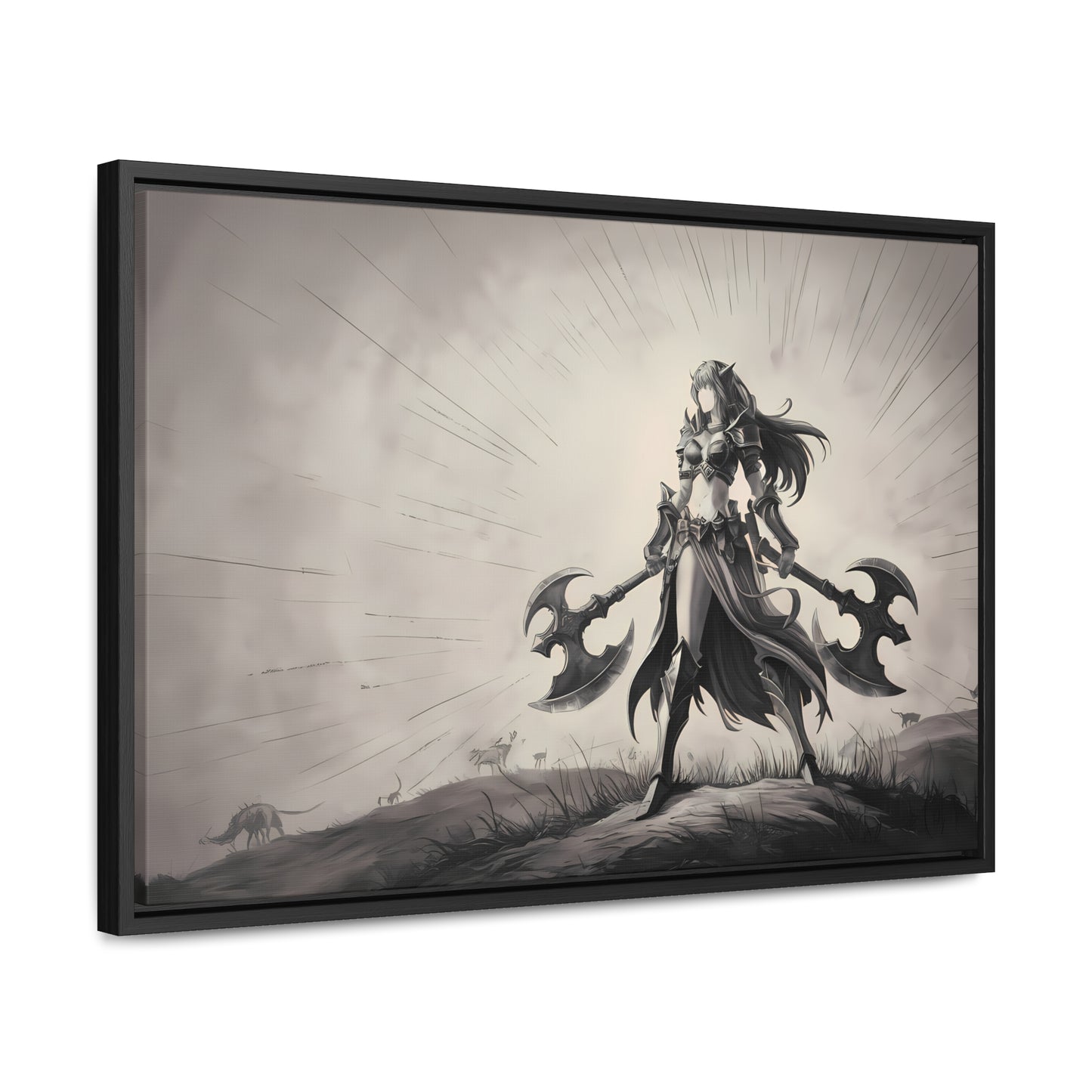 Warrior of the Twilight Plains - Gallery Canvas Wraps, Horizontal Frame