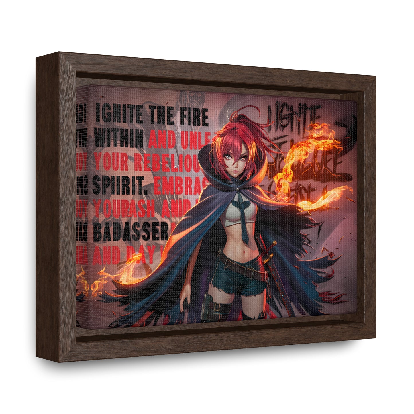 Rebel Flame Warrior - Gallery Canvas Wraps, Horizontal Frame