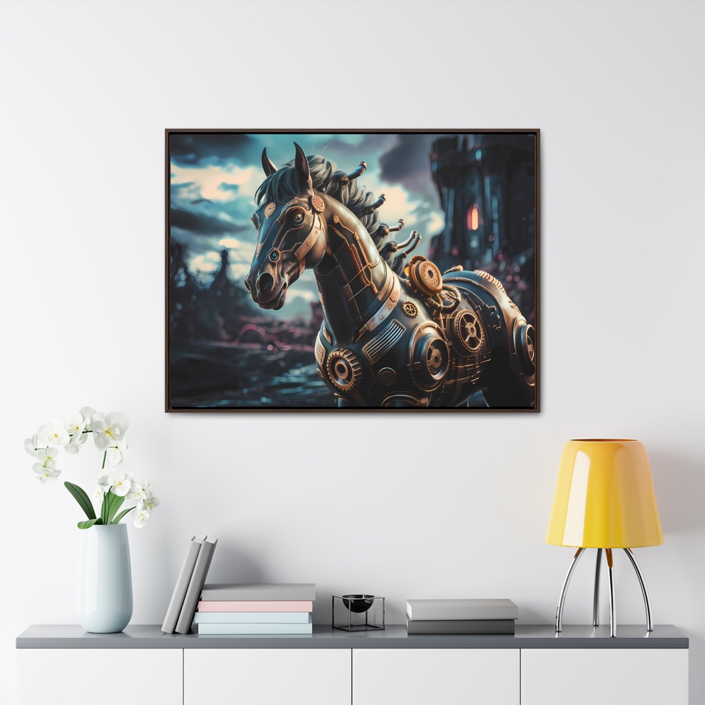 The Mechanical Steed of Dystopia - Gallery Canvas Wraps, Horizontal Frame