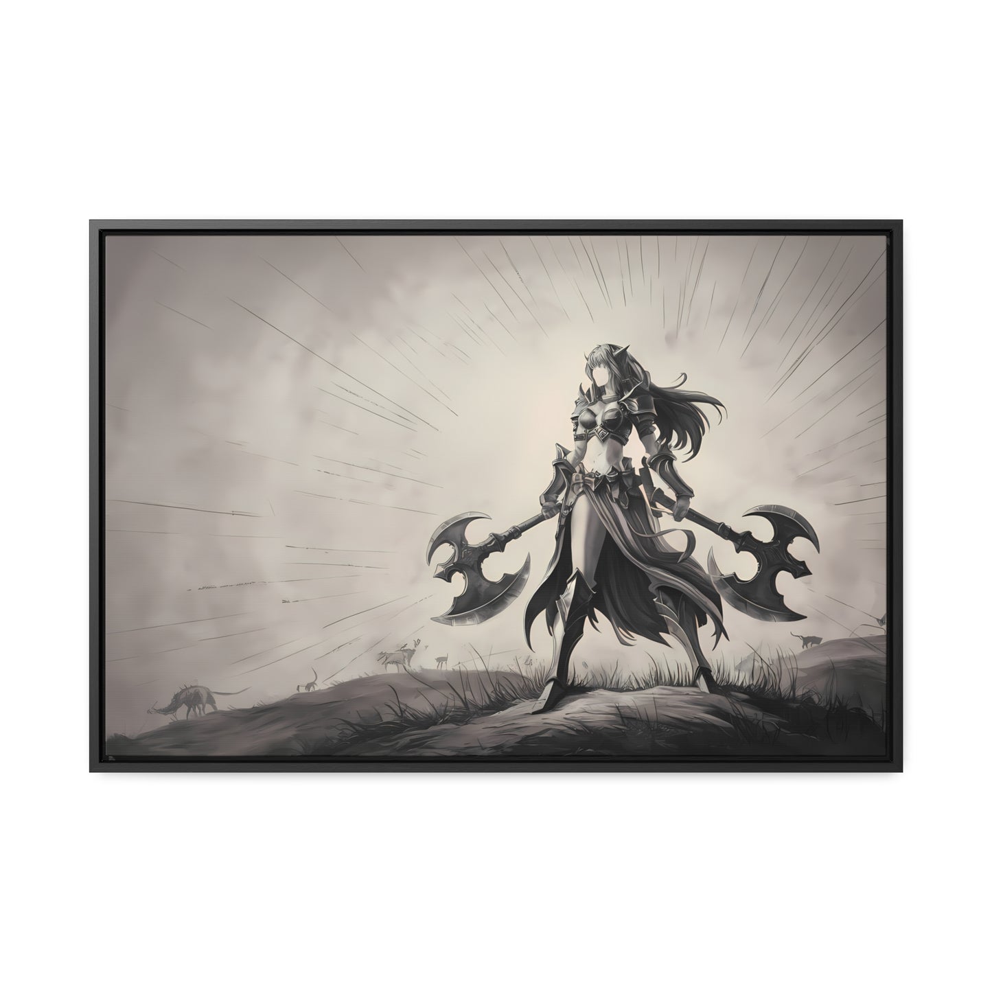 Warrior of the Twilight Plains - Gallery Canvas Wraps, Horizontal Frame