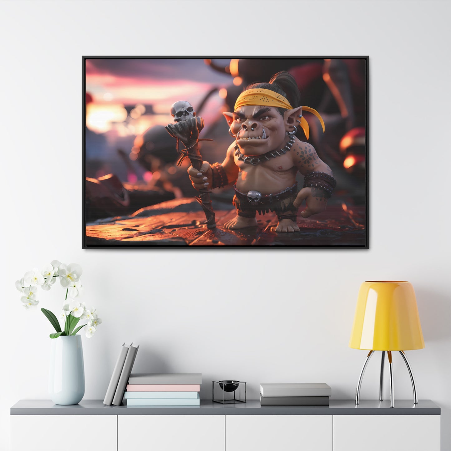 Goblin Warlord at Sunset - Gallery Canvas Wraps, Horizontal Frame