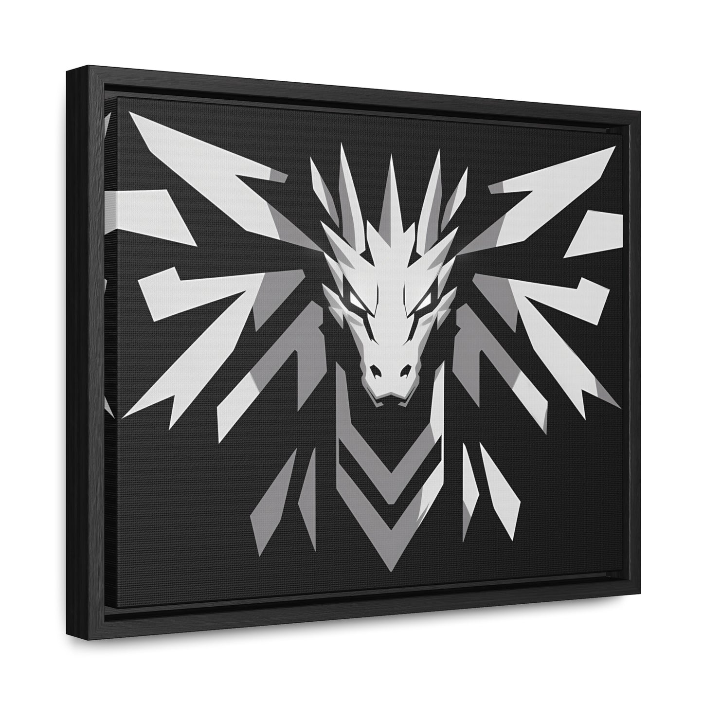 "Silver Dragon Crest" - Gallery Canvas Wraps, Horizontal Frame