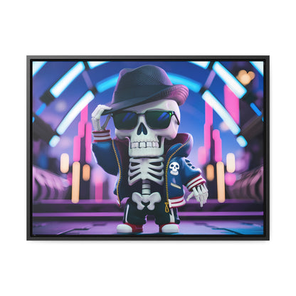 "Neon Skull Groove" - Gallery Canvas Wraps, Horizontal Frame