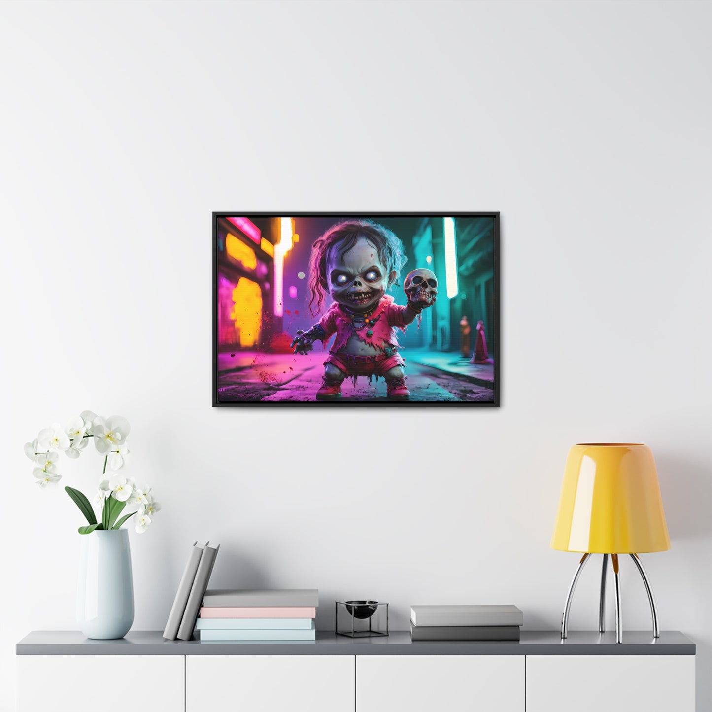 Nightmare in Neon City - Gallery Canvas Wraps, Horizontal Frame